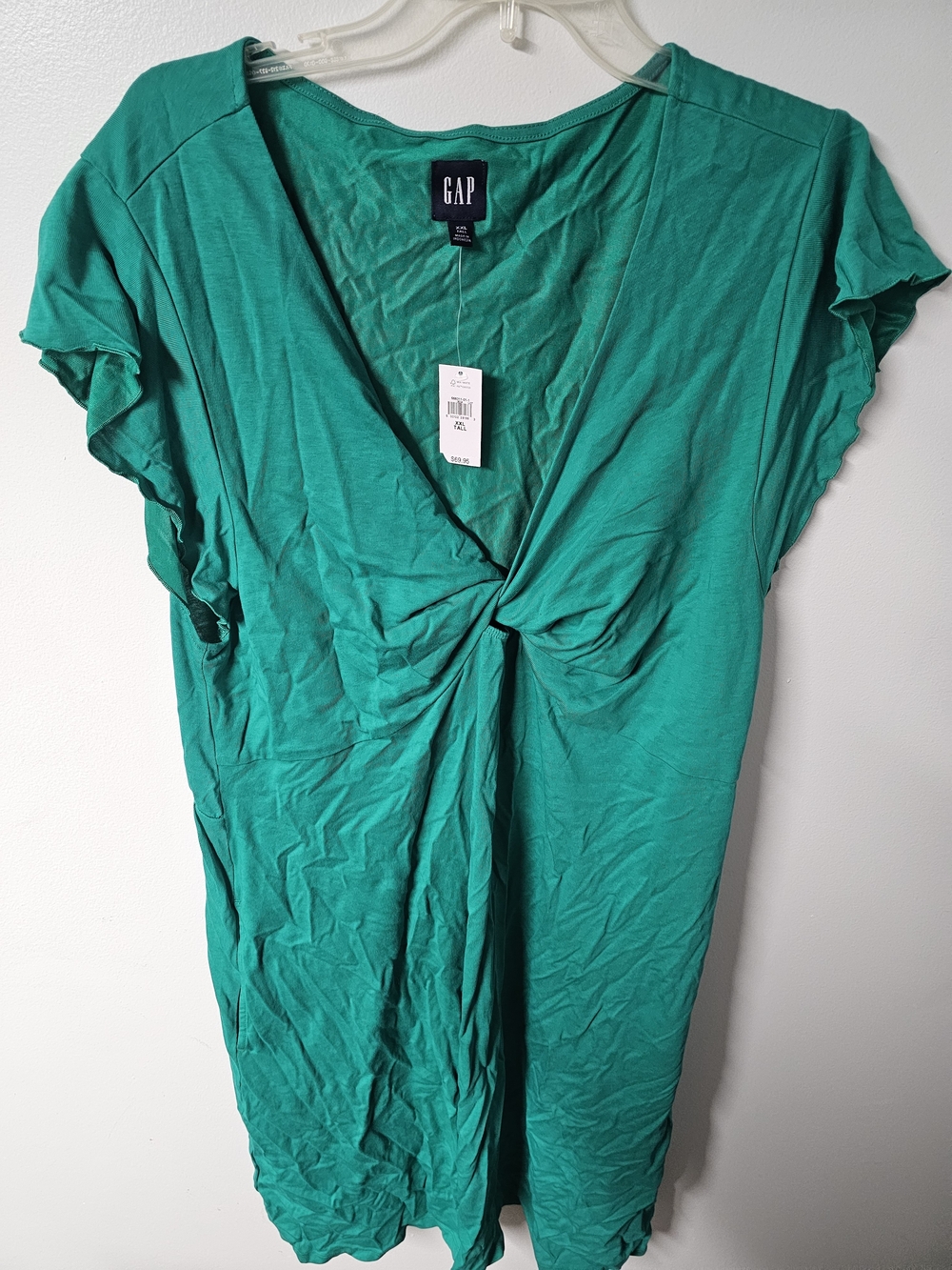 GAP Green Twist-Front Midi Dress
